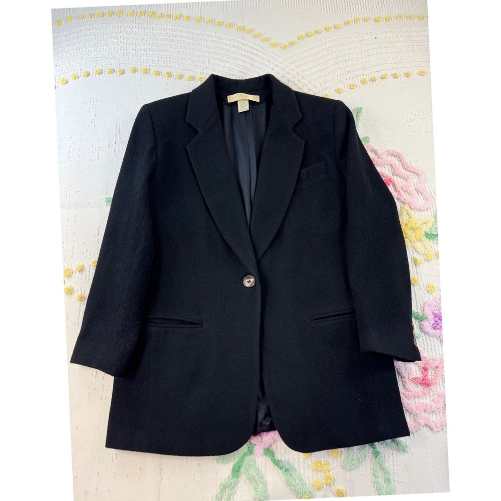The Limited Vintage Wool Cashmere Blend Blazer Black Single Button Size M